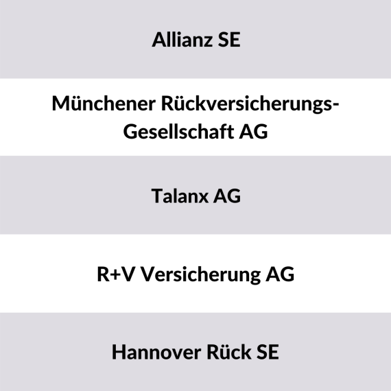 Liste der 5 größten Versicherungen Deutschland