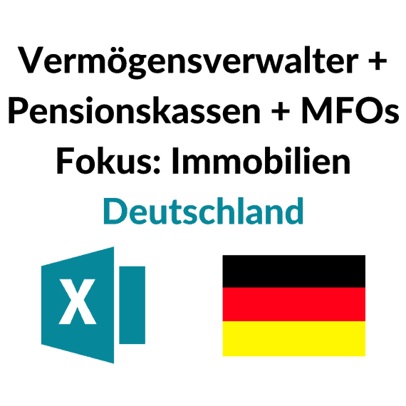 Vermögensverwalter + Pensionskassen + MFOs Fokus Immobilien Deutschland