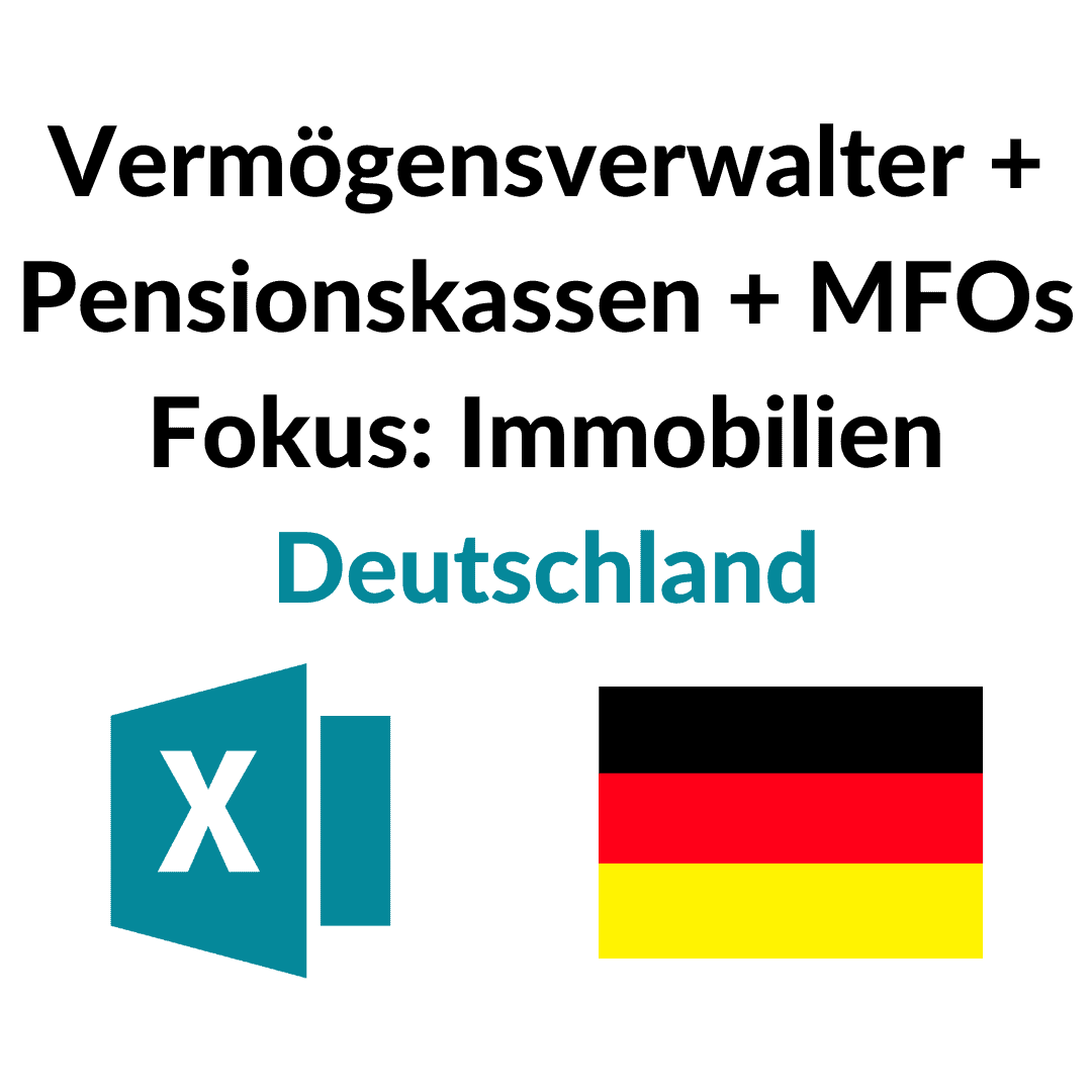 Vermögensverwalter + Pensionskassen + MFOs Fokus Immobilien Deutschland