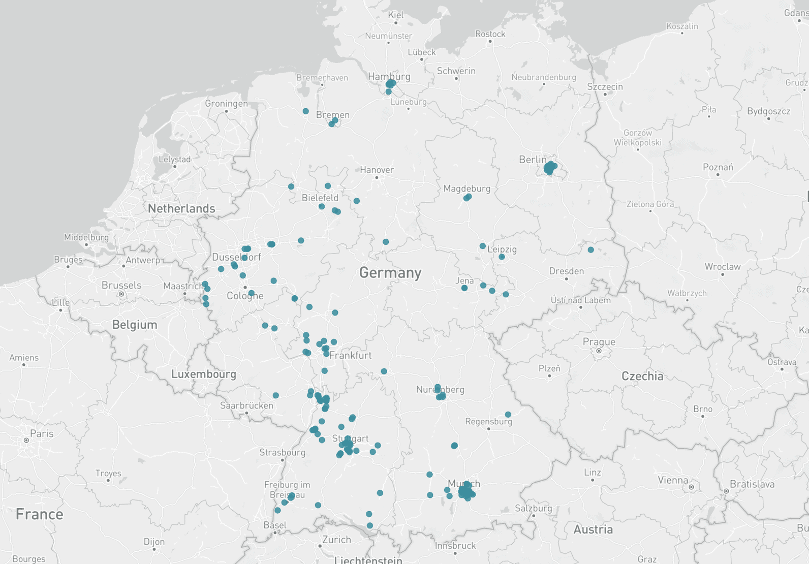 Karte IT-Unternehmen Deutschland