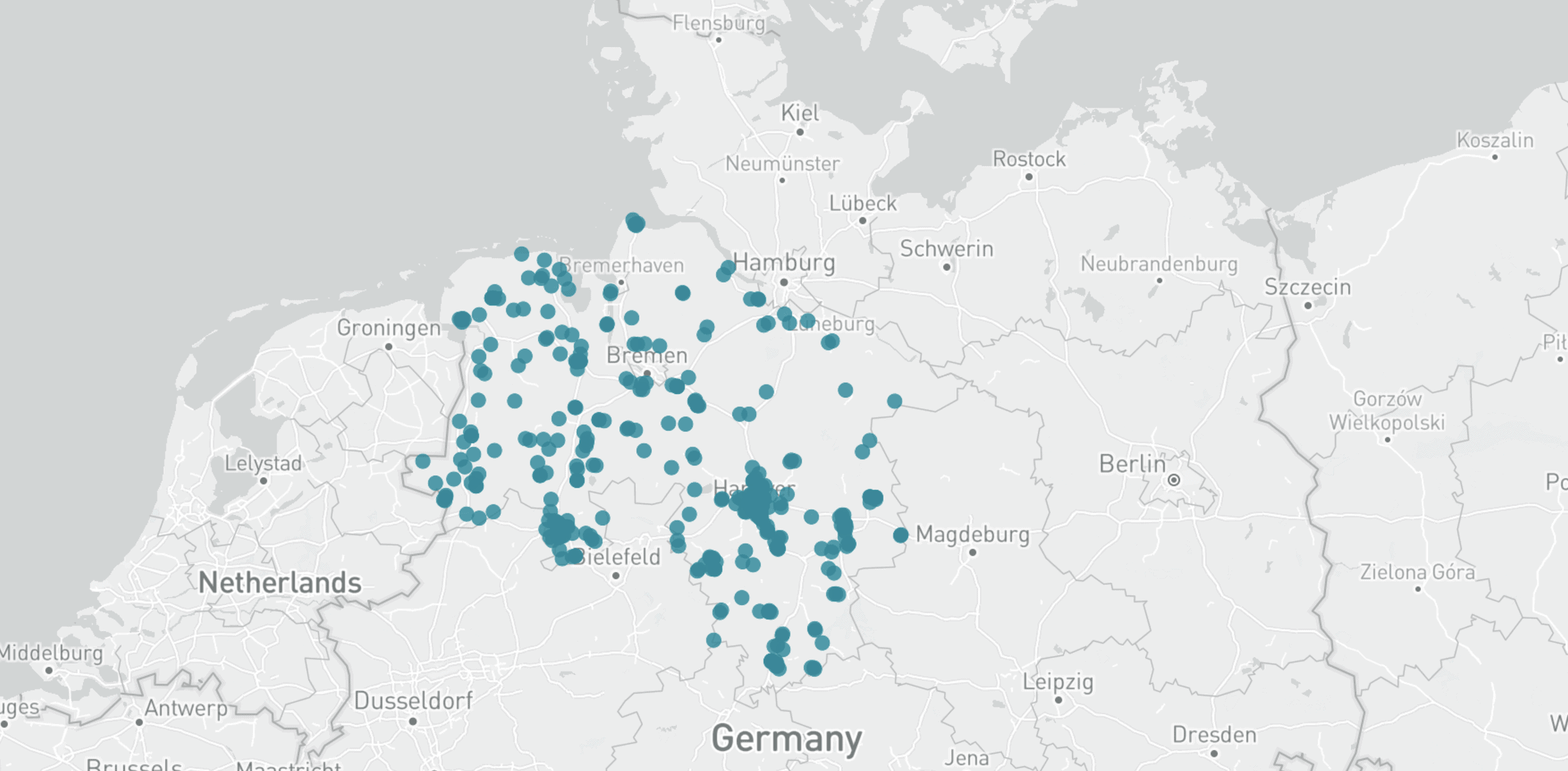 Karte Unternehmen Niedersachsen