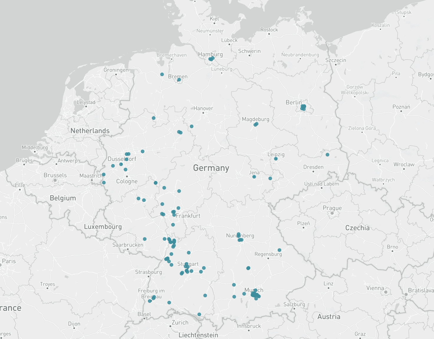 Karte Software Unternehmen Deutschland