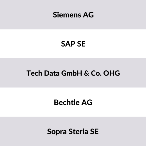 Liste der 5 größten IT-Unternehmen Deutschland