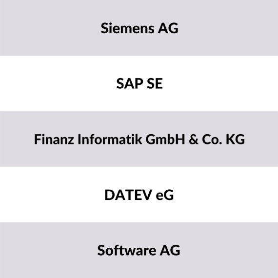 Liste der 5 größten Software Unternehmen Deutschland