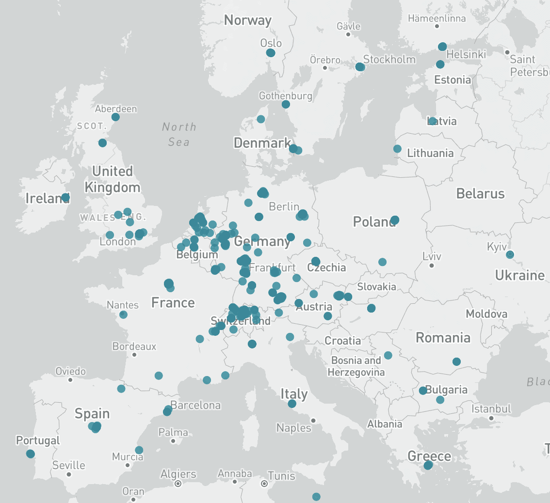 Karte Office Europa