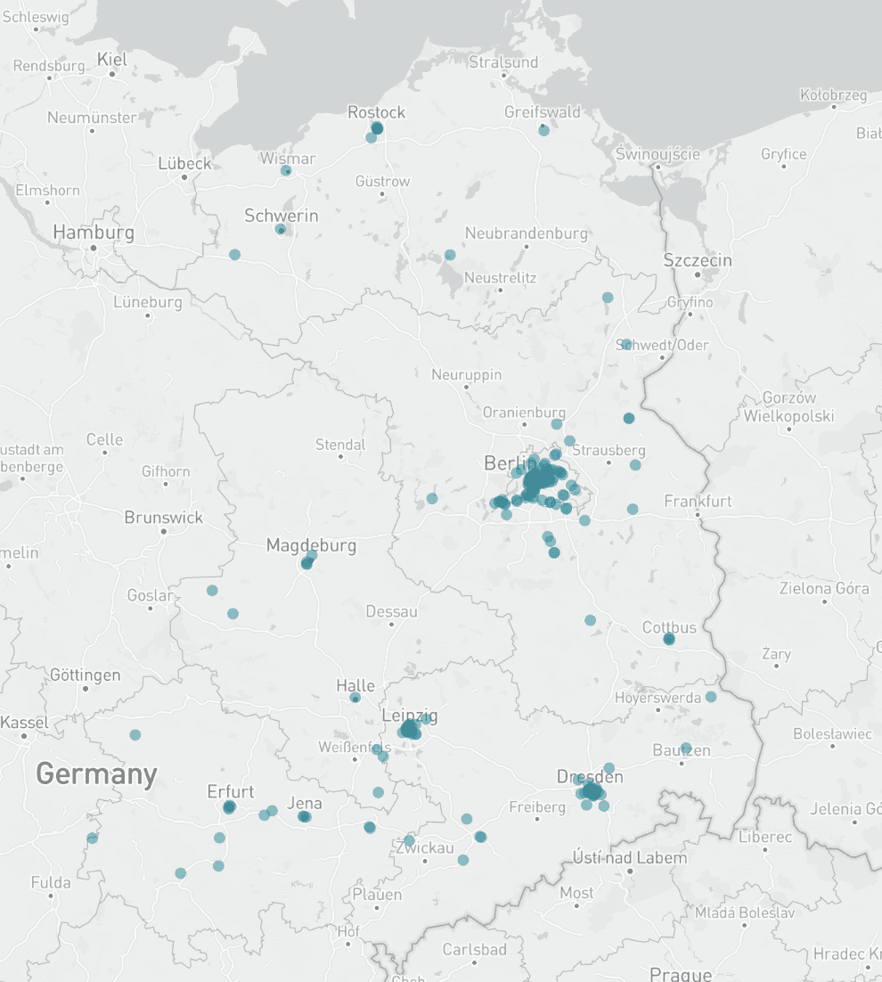 Karte größte Projektentwickler Ostdeutschland